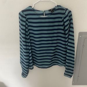 H&M blue and navy striped blouse like new condition